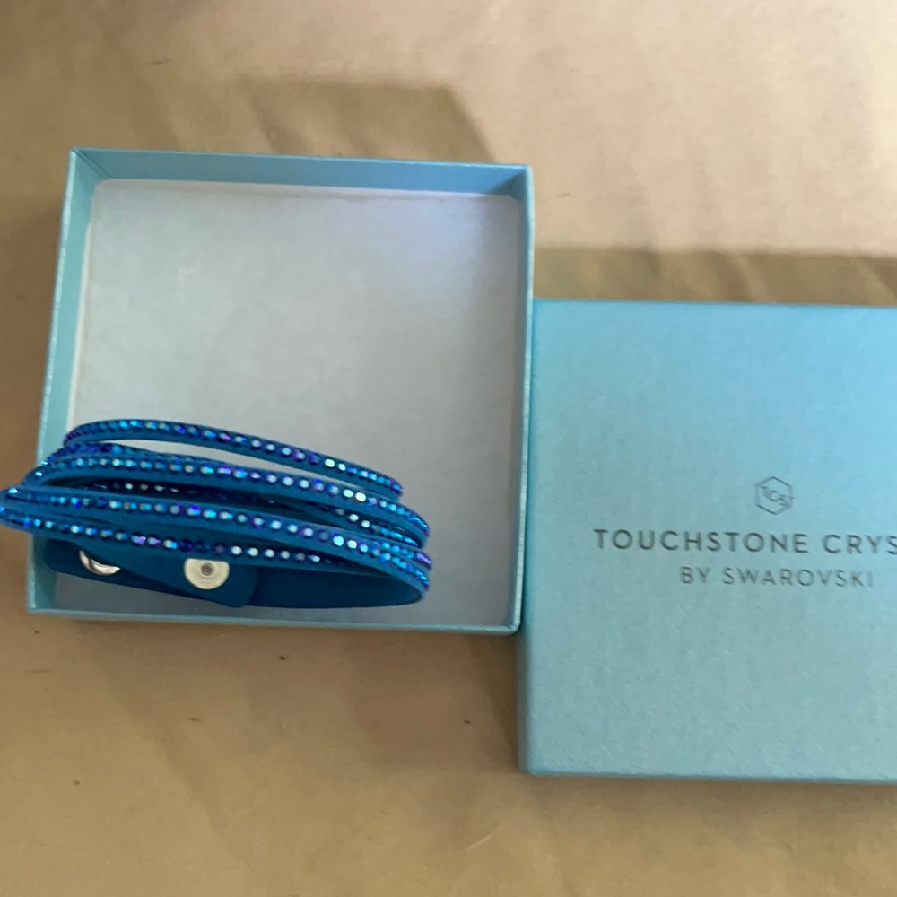 New Touchstone crystal leather wrap bracelet